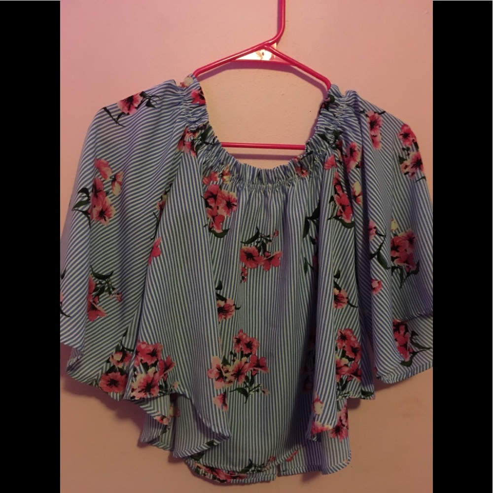 Classy Blue Floral Blouse | Small